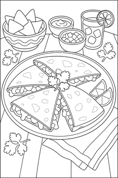 Quesadilla line art
