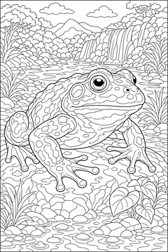 Goliath Frog line art