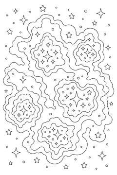 Star Nursery With Clusters line art