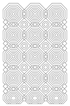 Concentric Octagon Rings line art