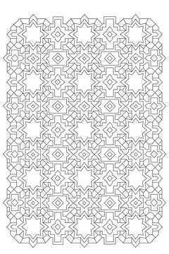 Star and Cross Tiling line art