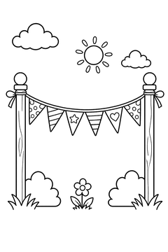 Banner of Pennants line art