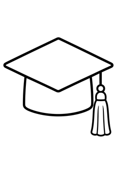 Single Mortarboard Cap line art