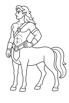 Centaur Standing line art