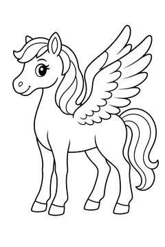 Pegasus Standing line art