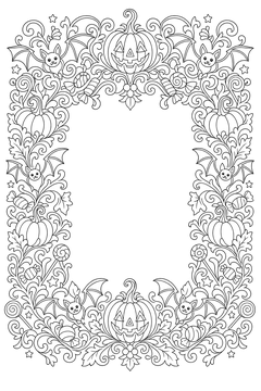 Halloween Border line art