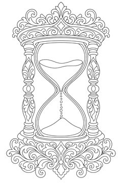 Spooky Hourglass line art
