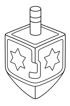 Dreidel Nun line art