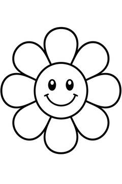 Happy Daisy Face line art
