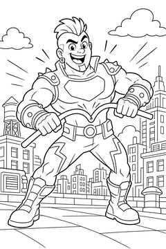 Strong Hero Bends a Bar line art