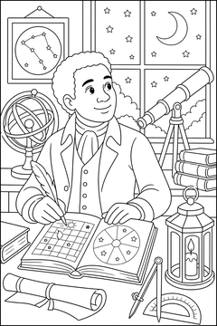 Benjamin Banneker line art