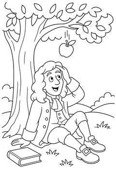 Isaac Newton line art