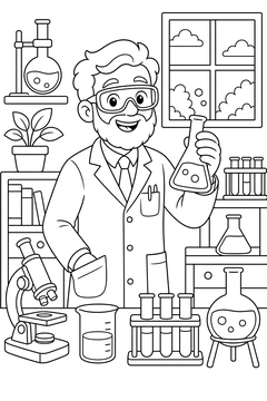 Louis Pasteur line art
