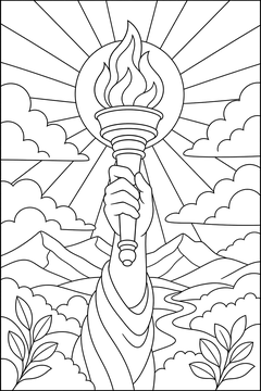 Liberty Torch line art