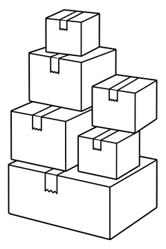 Moving Box Stack line art