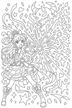 Idol Banishing a Horned Shadow line art