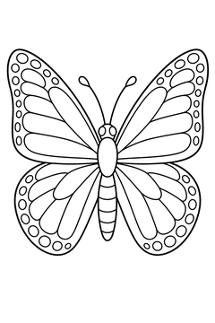 Monarch Butterfly line art