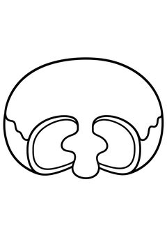 Jam Donut Half line art