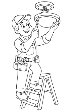 Electrician line art