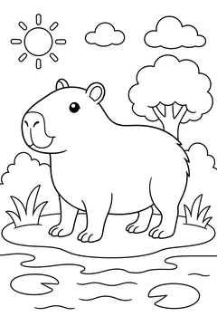 Capybara line art