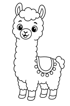 Standing Llama line art