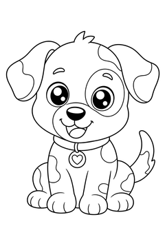 Kawaii Puppy line art