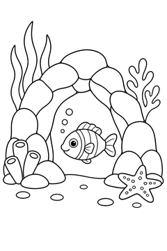 Small Rock Arch line art