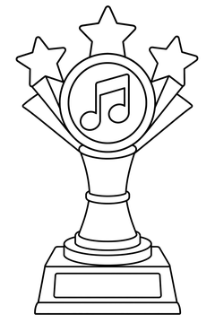 Music Award Trophy line art