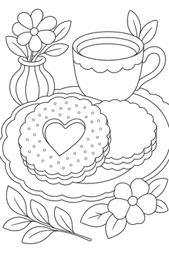 Linzer Cookie Cutout line art