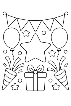 Celebration Banner line art