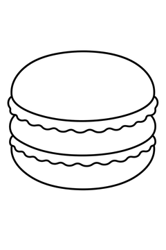 Single Macaron line art