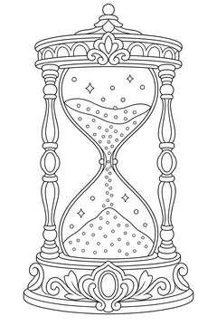 Hourglass With Floating Sand line art