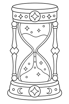 Magic Hourglass line art