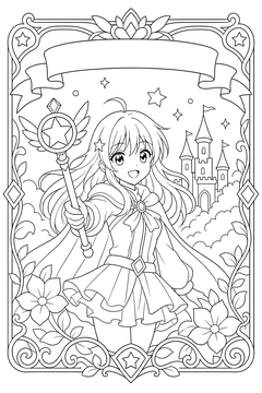Cover Frame With Title Banner - line-art coloring page