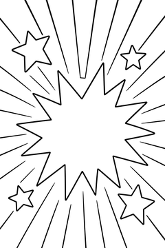 Speed Lines Single Panel - line-art coloring page