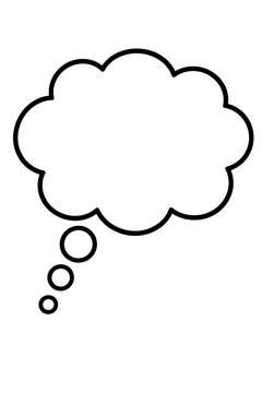 Thought Cloud Bubble line art