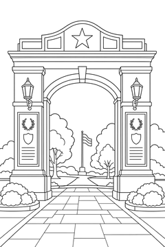 Memorial Arch Gateway line art