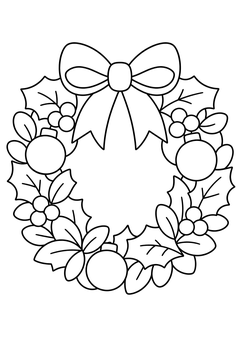 Wreath line art
