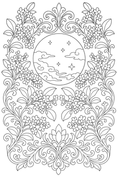 Osmanthus Ornament line art
