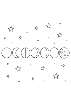 Moon Phases in a Row line art