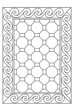 Mosaic Border Running Wave line art