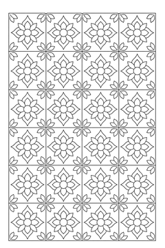 Portuguese Rosette Grid line art