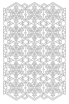 Snowflake Hex Tiling line art