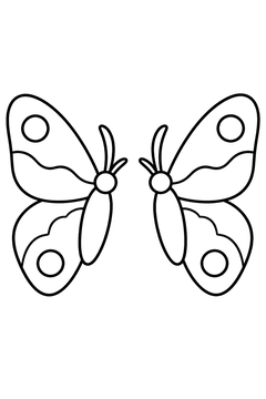 Pair of Moths Facing line art