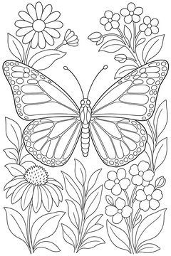 Monarch Butterfly line art