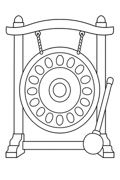 Gong line art