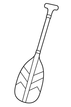 Canoe Paddle line art