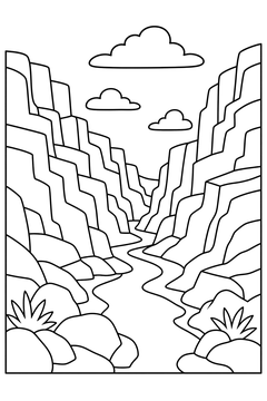 Canyon line art
