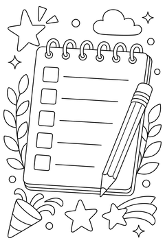 Resolution List line art