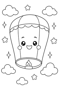 Wish Lantern line art
